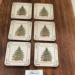 Pimpernel England White Christmas Set Of 6 Coasters